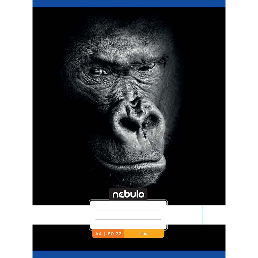 Nebulo: Tűzött sima gorilla mintás füzet 80-32 A/4