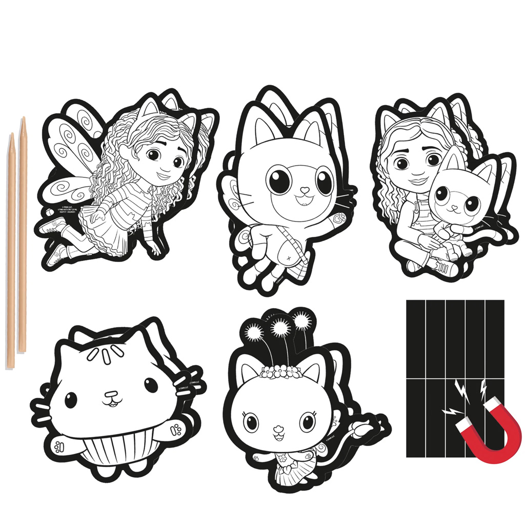 Gabi babaháza képkarcoló hűtőmágnes 10db-os kreatív szett kép 2