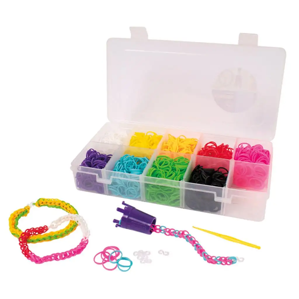 PlayBox: Gumikarkötő készítő szett 9 színnel 2700db-os készlet kép 2