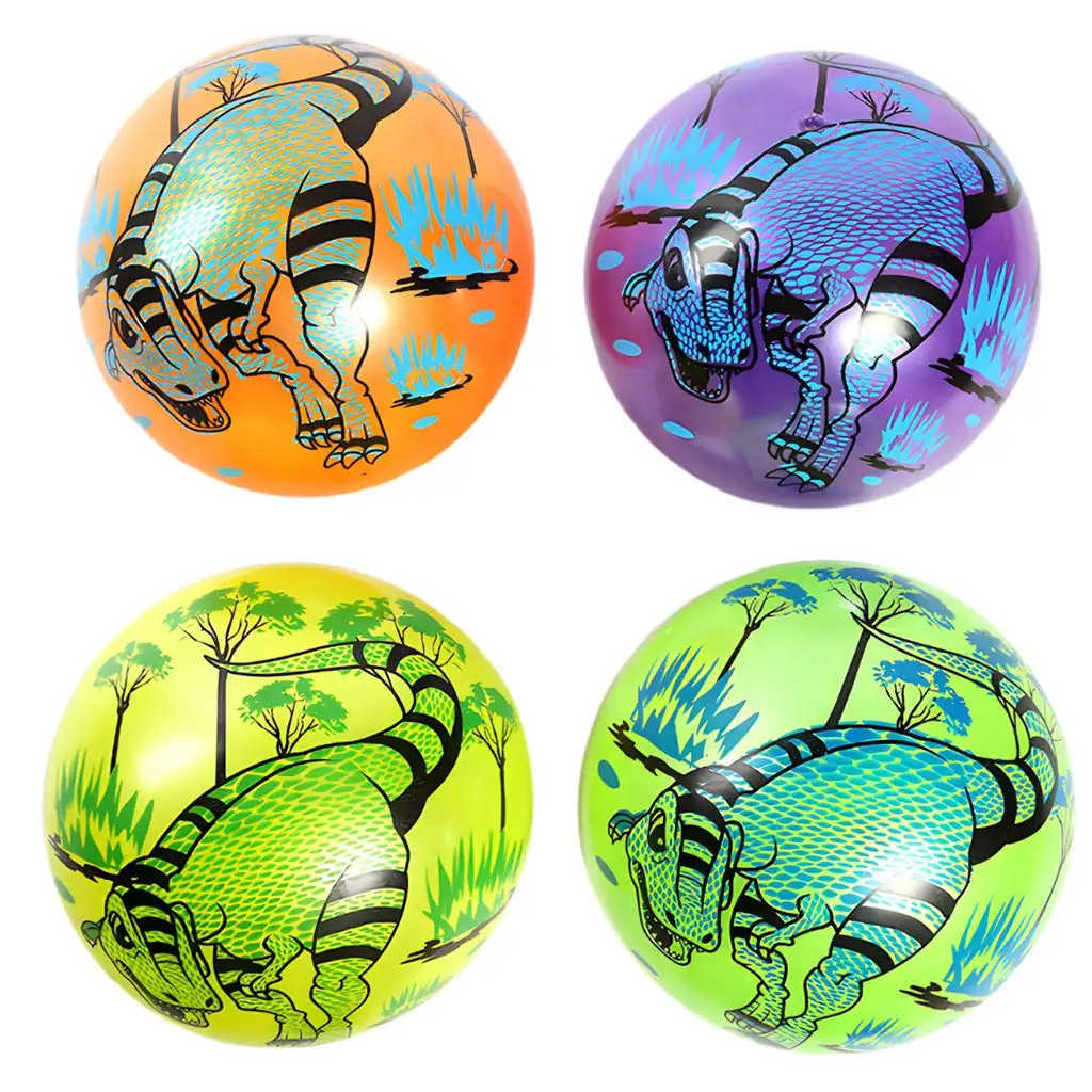 Dinó mintás gumilabda 23cm-es többféle színváltozatban