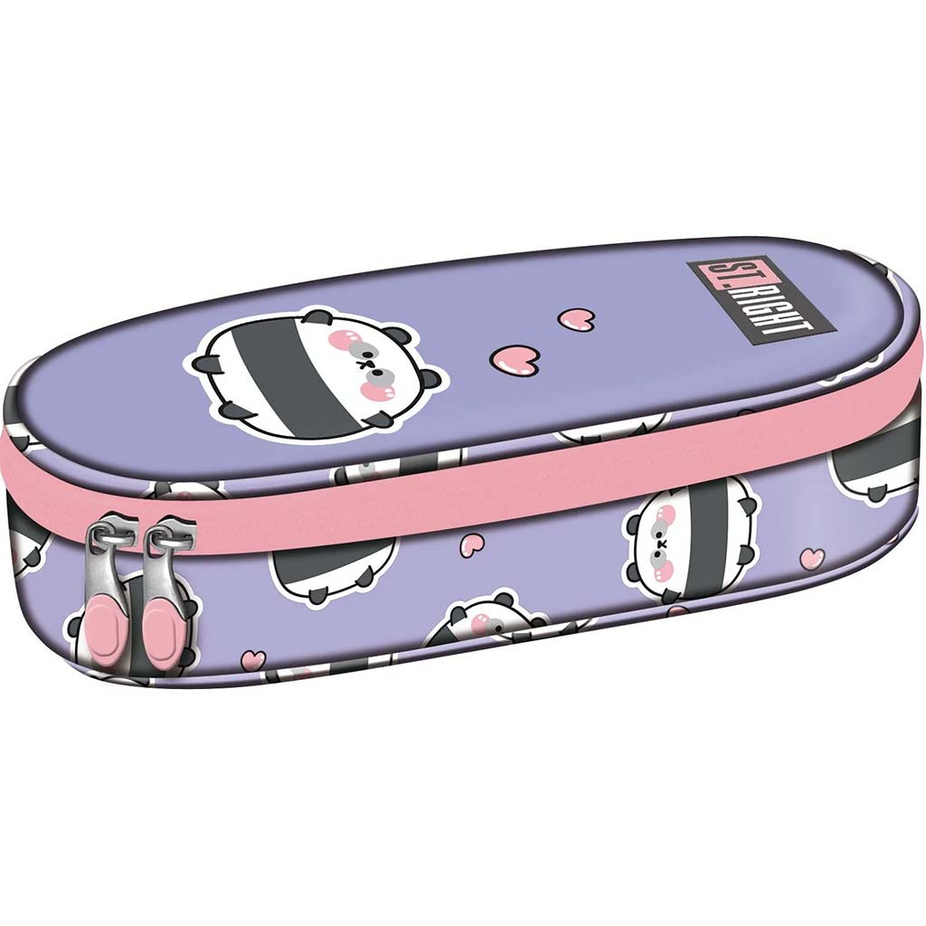 St.Right Happy Panda panda macis ovális tolltartó PC01 23x9,5x6cm