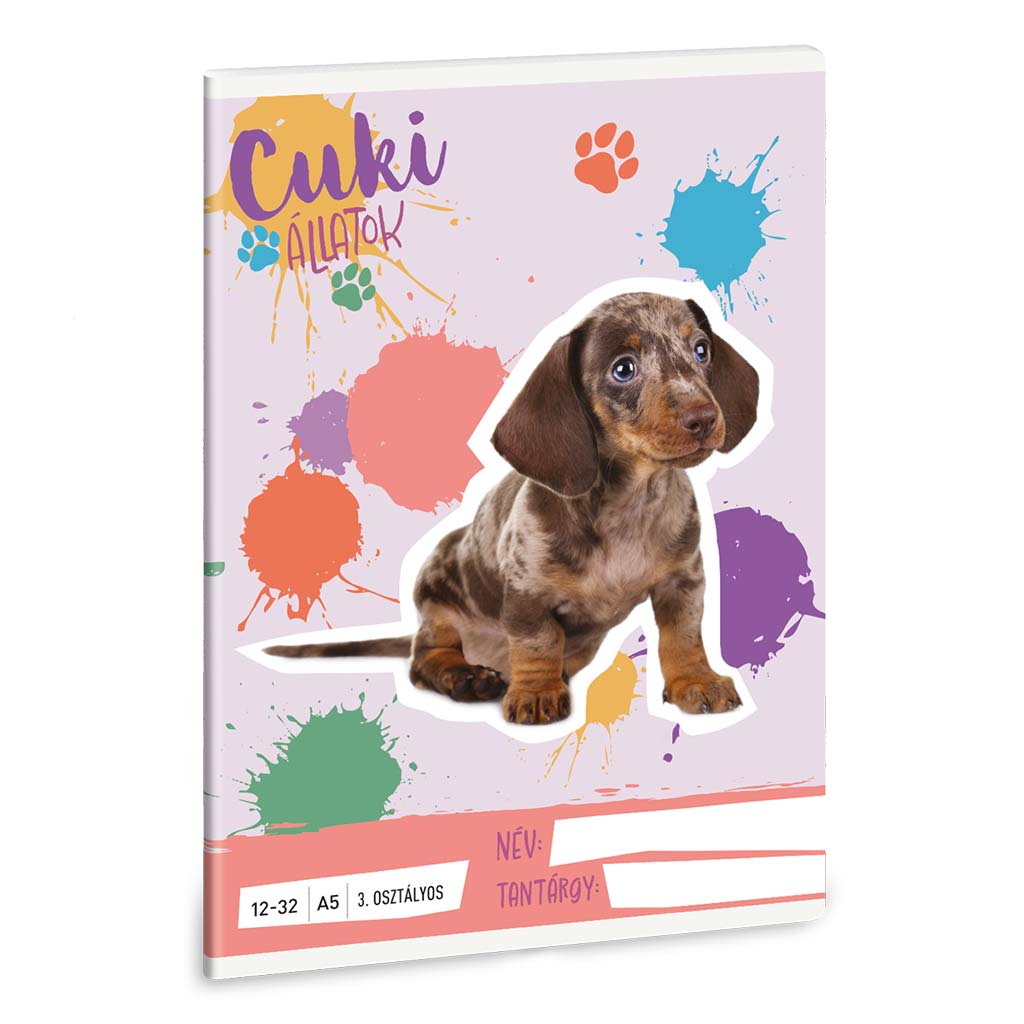 Ars Una: Cuki Harlekin tacskó A/5 3.osztályos vonalas füzet 12-32