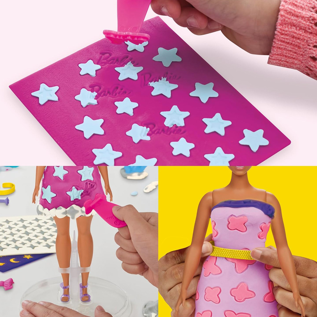 Play-Doh: Barbie csillogás és drágakövek gyurma szett - Hasbro kép 3