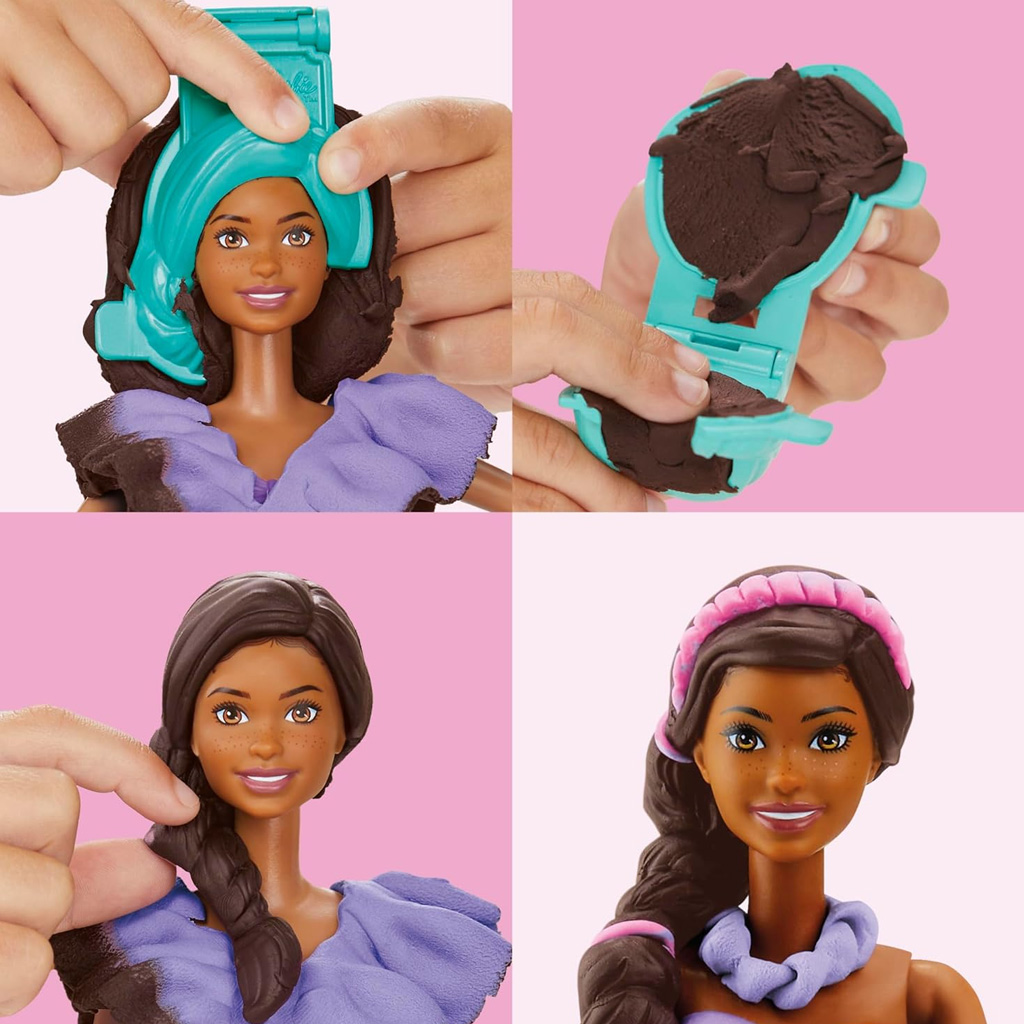 Play-Doh: Barbie Fashionista fodros ruhák gyurma szett babával - Hasbro kép 3
