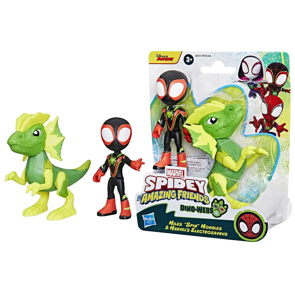 Spidey és csodálatos barátai - Miles Morales és Elektroszaurusz Dino-Háló Akciófigura Szett - Hasbro kép 3