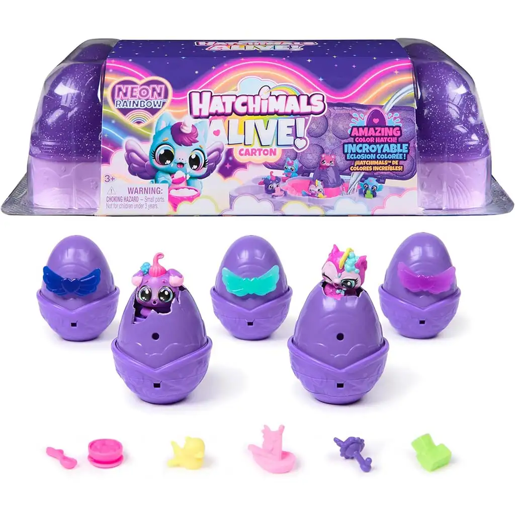 Hatchimals Alive!: Neon Rainbow Tojástartó - Spin Master kép 3