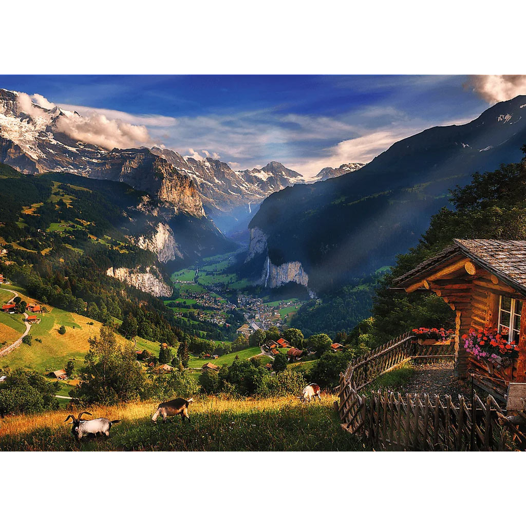 Lauterbrunnen-völgy 1000db-os Prémium plus quality puzzle - Trefl kép 2