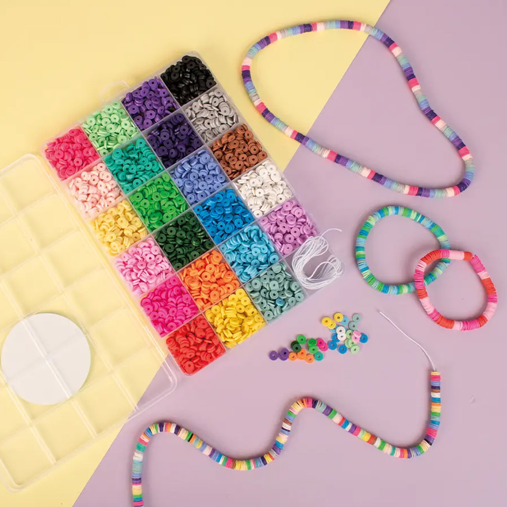 PlayBox: Heishi fűzhető gyöngyök tárolódobozban 3500db-os szett kép 2