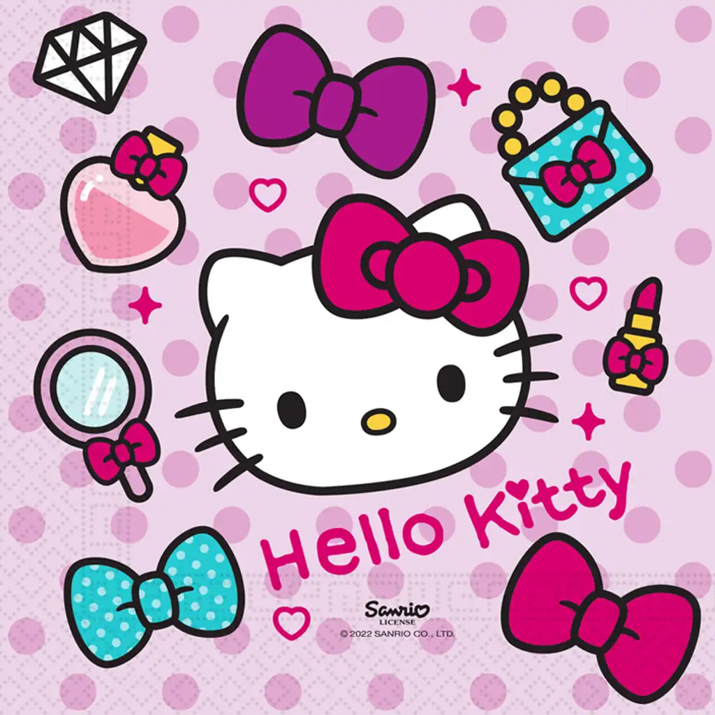 Hello Kitty papírszalvéta szett – 2 rétegű, 33x33 cm, 20db