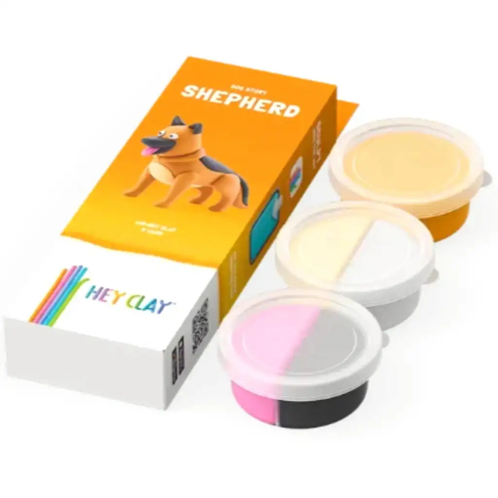 Hey Clay: Pihe-puha Németjuhász kutyus gyurmaszett kép 2