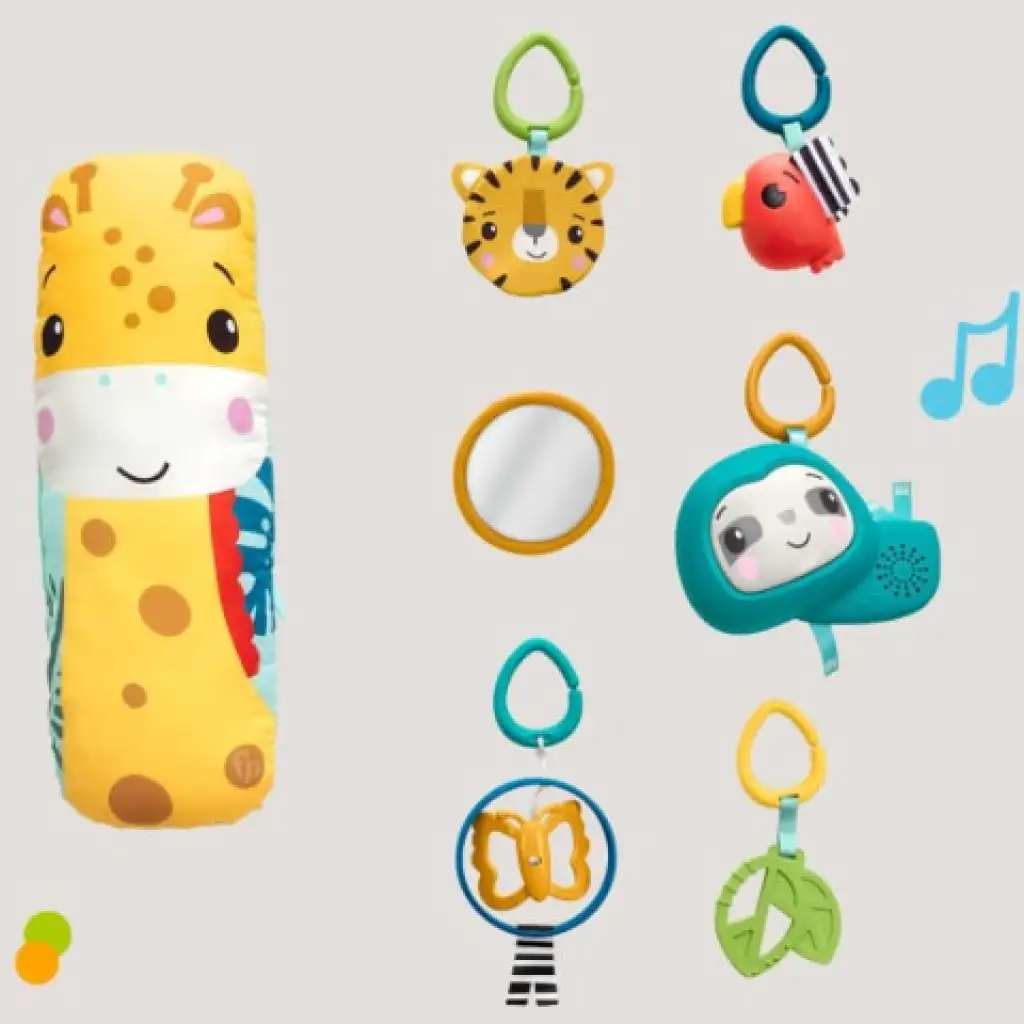 Fisher-Price: Esőerdő 3 az 1-ben játszószőnyeg zenélő lajhárral és pocakpárnával - Mattel kép 3