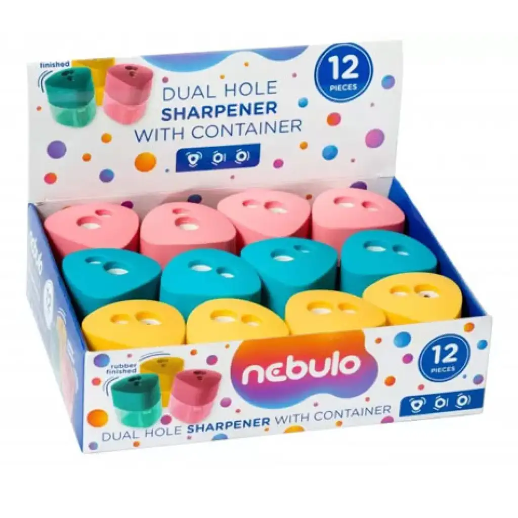 Nebulo: Kétlyukú tartályos hegyező többféle változatban