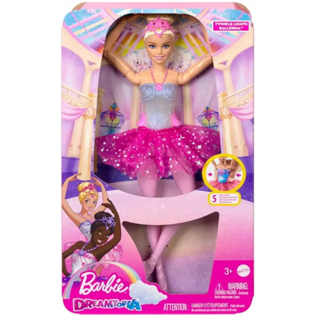 Barbie®: Tündöklő Szivárványbalerina szőke hajjal és fénnyel - Mattel