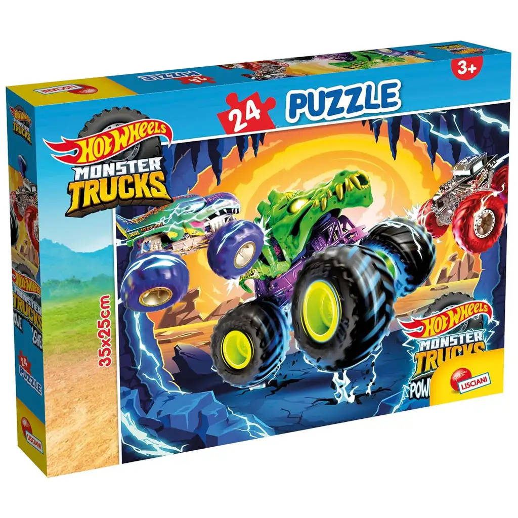 Hot Wheels Monster trucks 24db-os puzzle 35x25cm - Lisciani