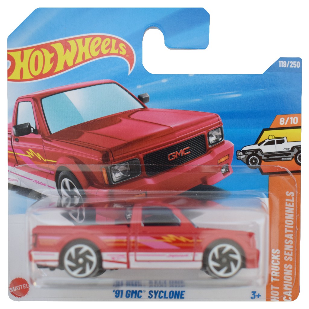 Hot Wheels: '91 GMC Syclone piros kisautó 1/64 - Mattel