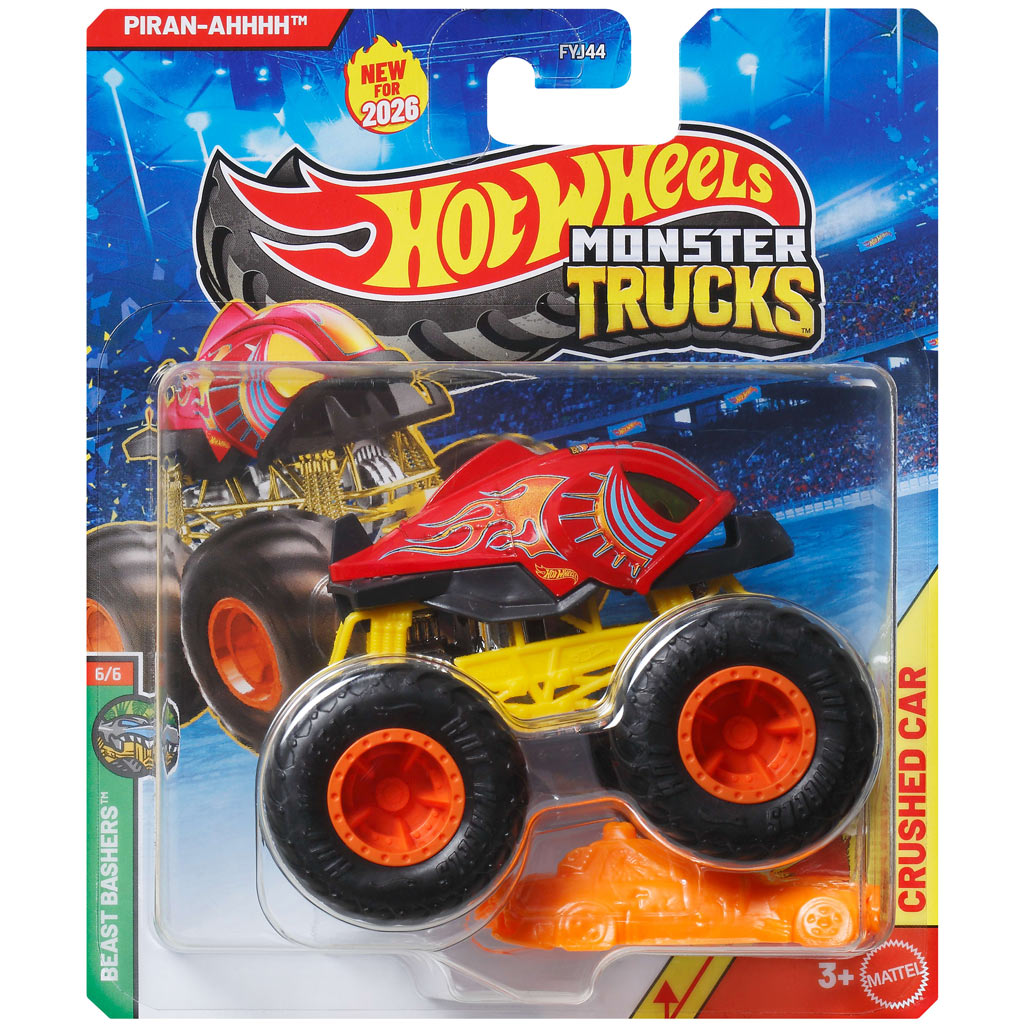 Hot Wheels Monster Trucks: Piran-Ahhh kisautó 1/64 - Mattel