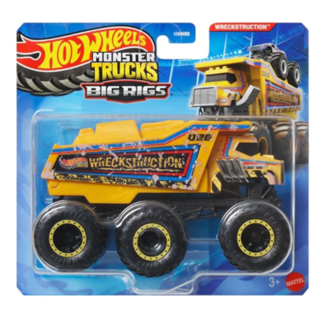 Hot Wheels Monster Trucks: Wreckstruction hatkerekű vontató kisautó 1/64 - Mattel