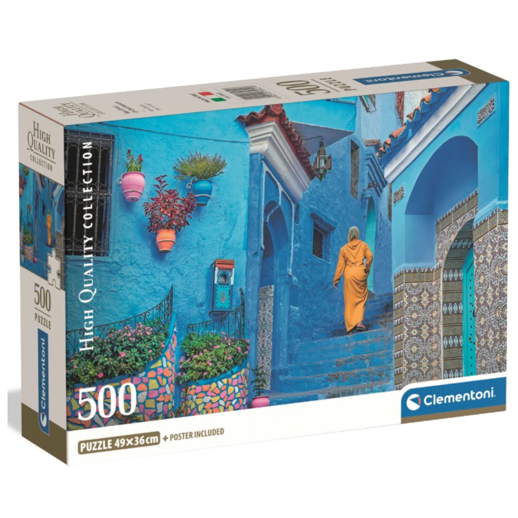 Chefchaouen kék utcája puzzle 500 db-os