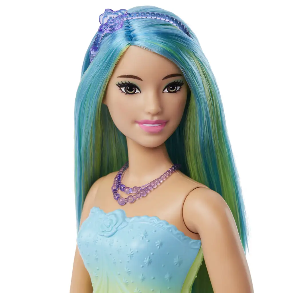 Barbie Dreamtopia: Hercegnő baba kék pillangós ruhában - Mattel kép 3
