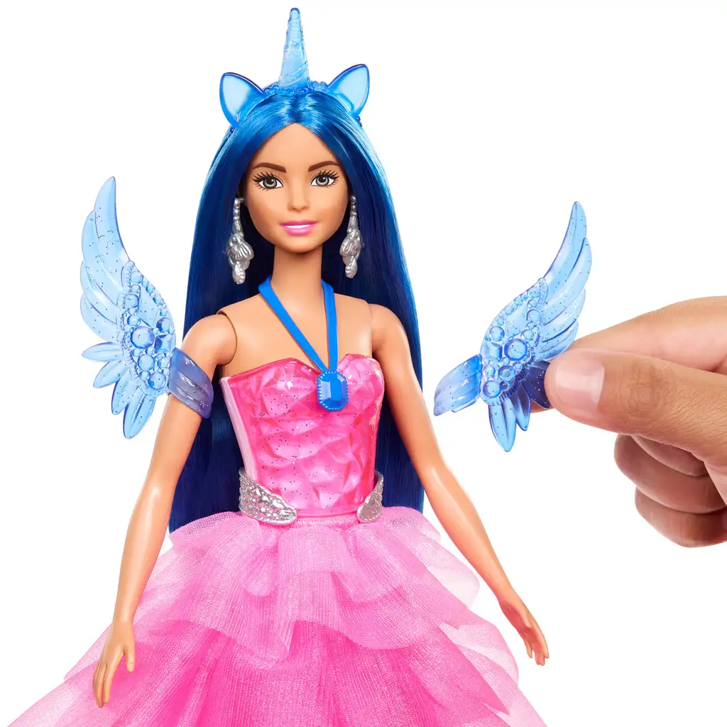 Barbie: Zafír pegazus hercegnő baba kiegészítőkkel - Mattel kép 3