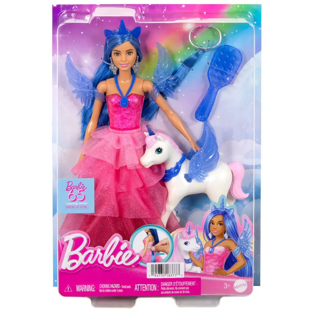 Barbie: Zafír pegazus hercegnő baba kiegészítőkkel - Mattel kép 7