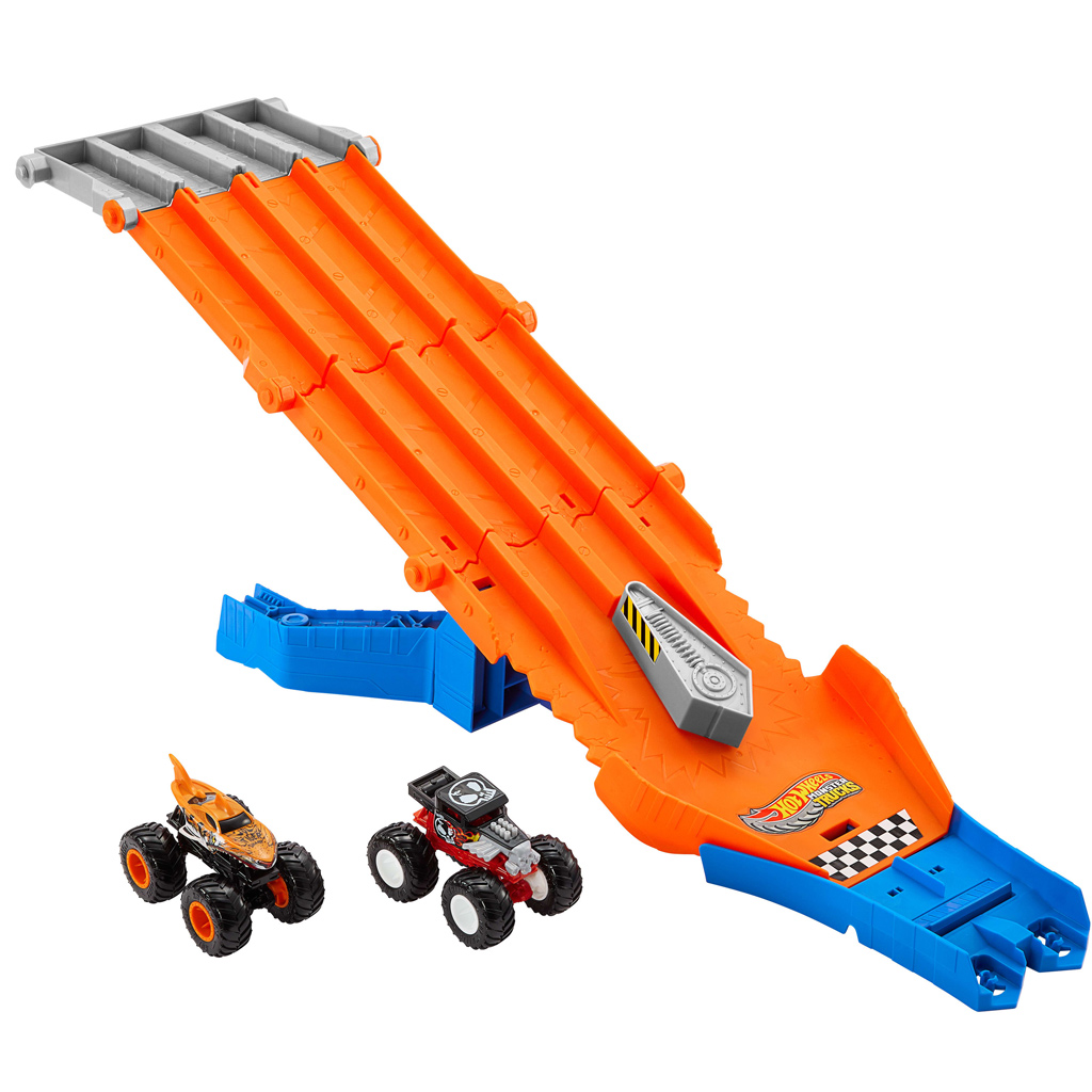 Hot Wheels Monster Trucks: Hajsza pályaszett 2db kisautóval - Mattel kép 2