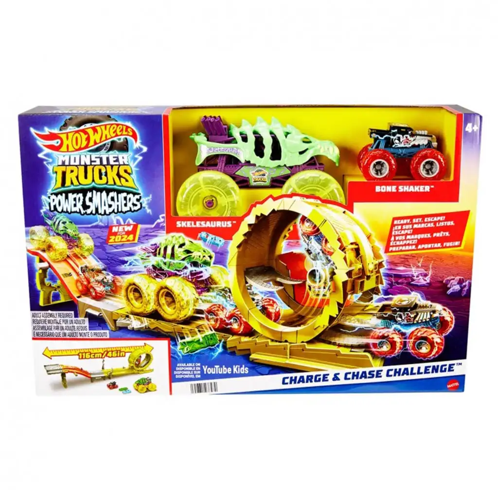 Hot Wheels Monster Trucks: Power Smasher Hajsza pályaszett - Mattel kép 1