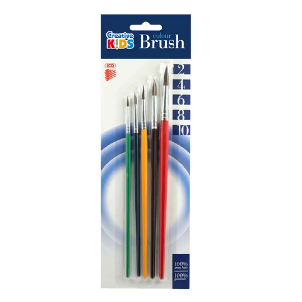 ICO: ecsetkészlet festett fanyelű 5db-os kép 1