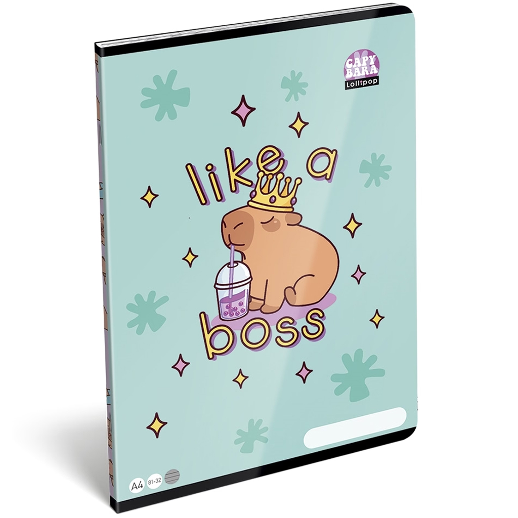 ICO: Lizzysuli Lollipop Capybara mintás vonalas füzet A/4 81-32 kép 1