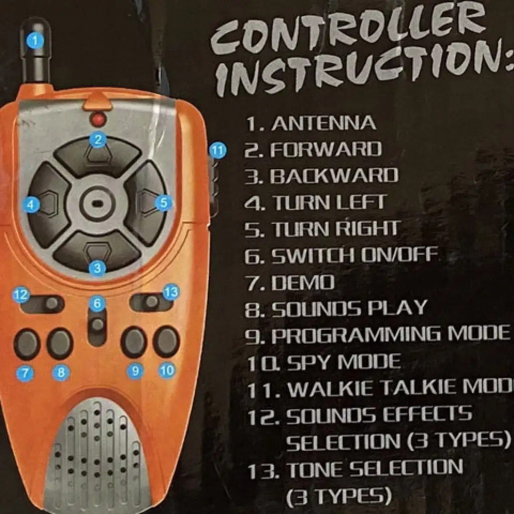 RC interaktív TalkBot robot walkie-talkie üzemóddal narancssárga színben 2,4GHz kép 8