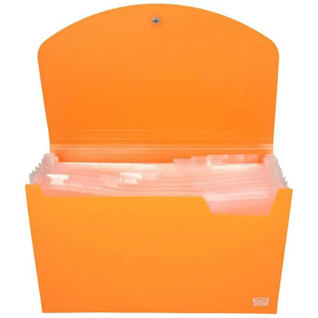 Spirit: Irattartó mappa A4 12 rekeszes neon narancssárga kép 2