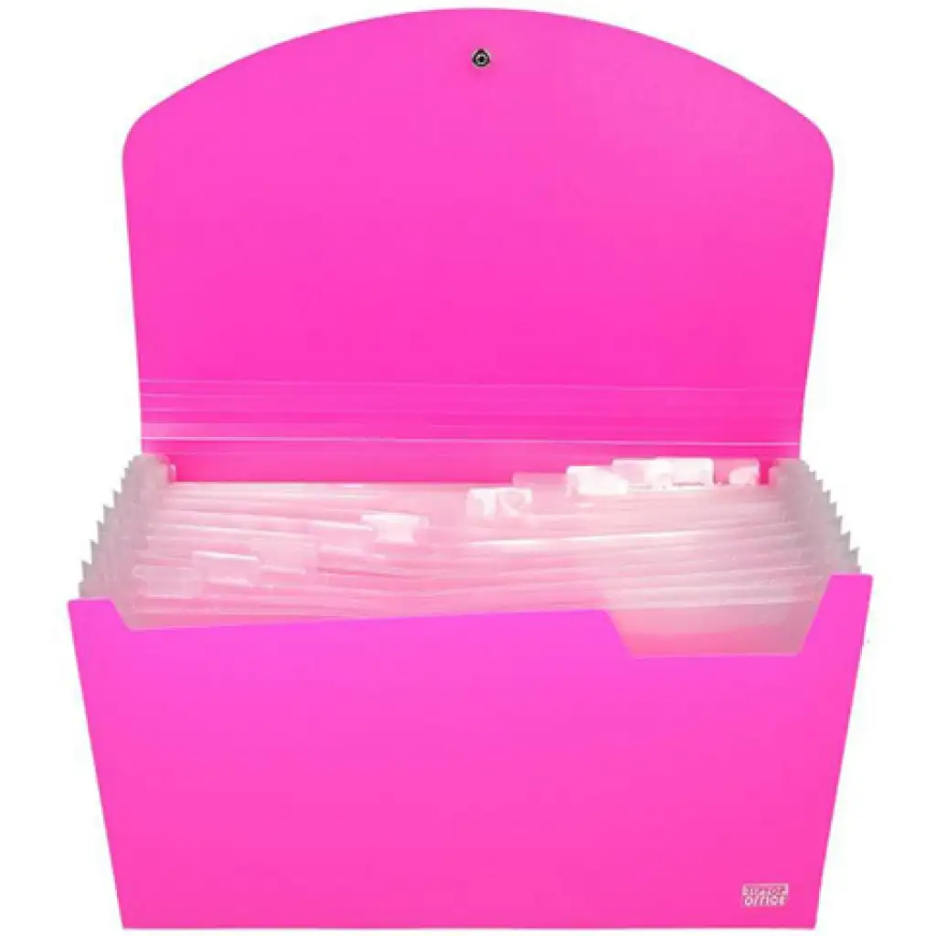 Spirit: Irattartó mappa A4 12 rekeszes neon rózsaszín kép 2