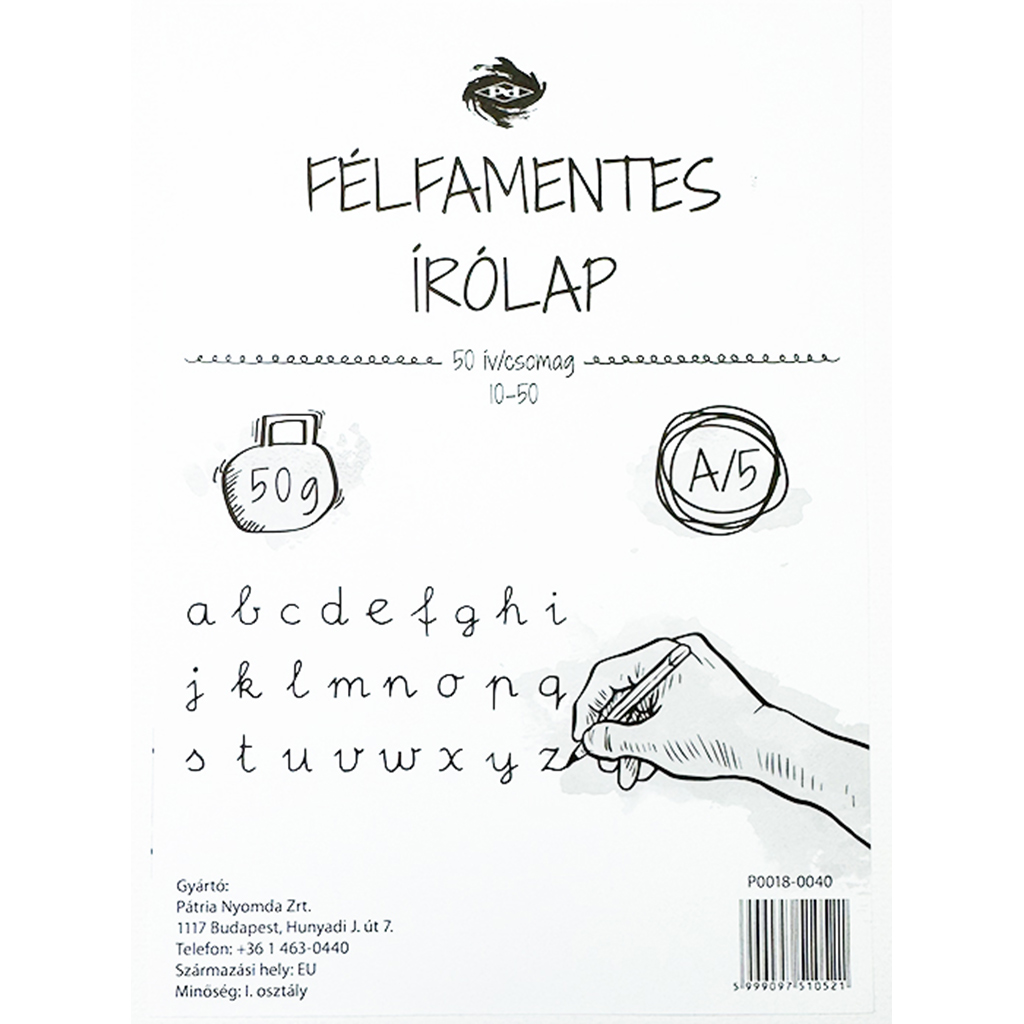 Félfamentes írólap 10-50 A/5 50db-os csomag