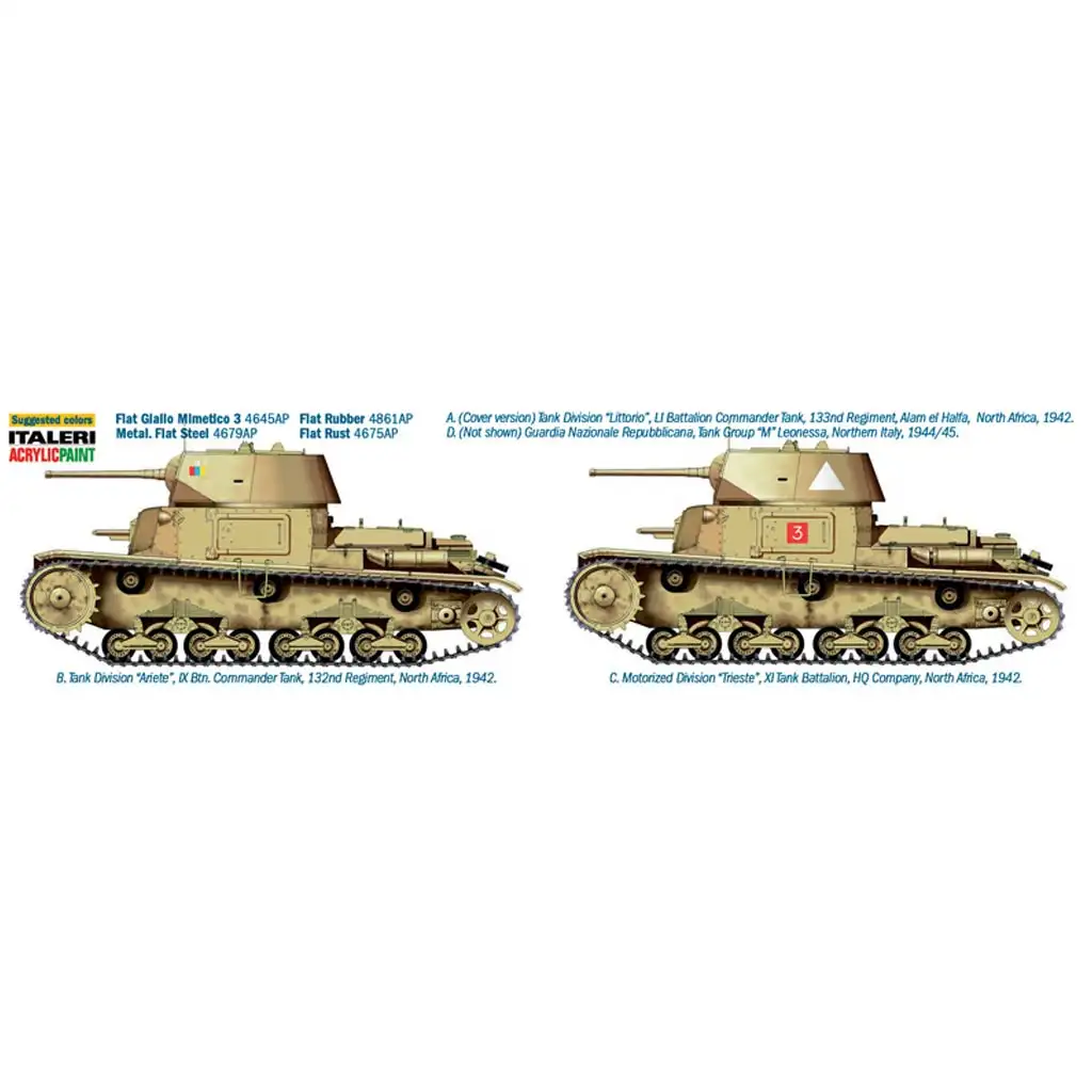 Italeri 1/35 Carro Armato M14/41 I Serie harckocsi makett kép 3