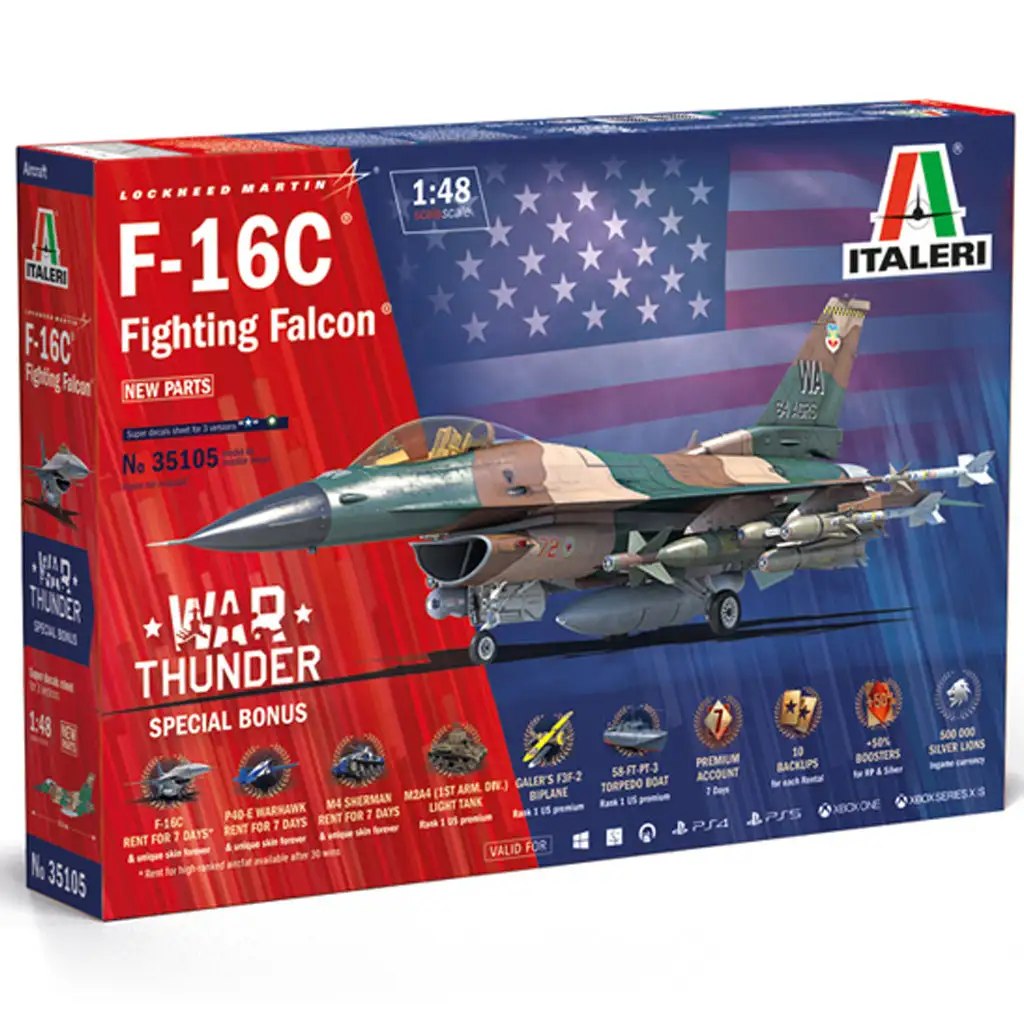 Italeri 1/48 F-16C Fighting Falcon vadászrepülőgép makett