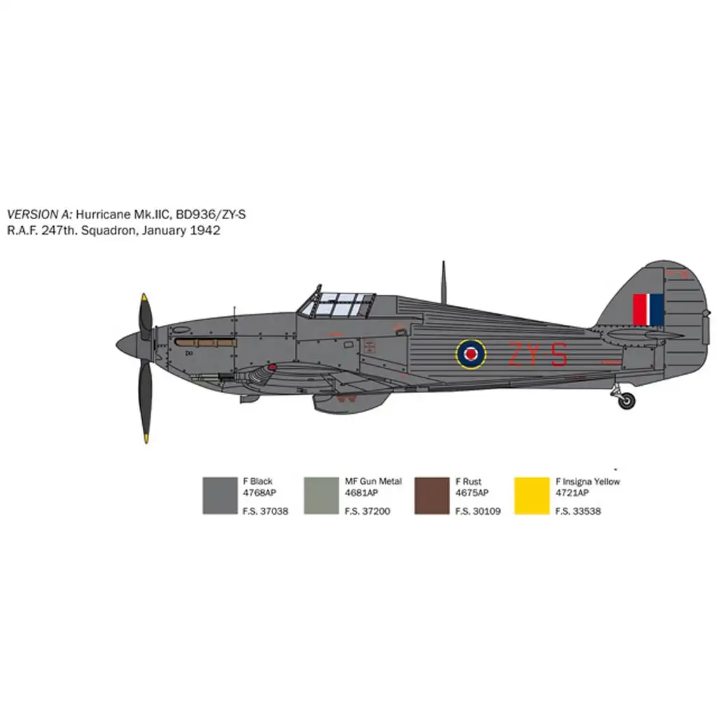 Italeri 1/48 Hurricane Mk.IIC repülőgép makett kép 3