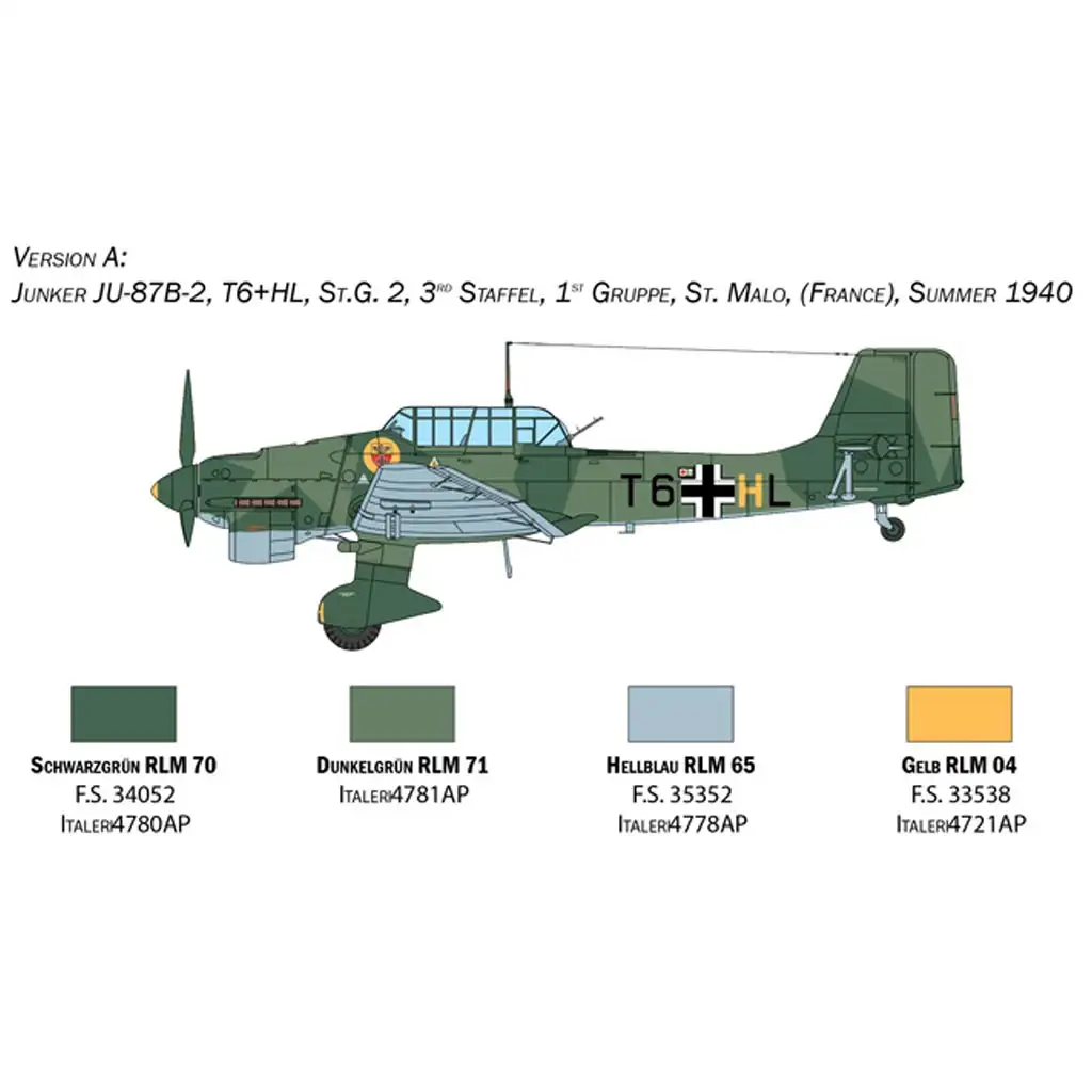 Italeri 1/48 Junkers Ju 87B Stuka repülőgép makett kép 3