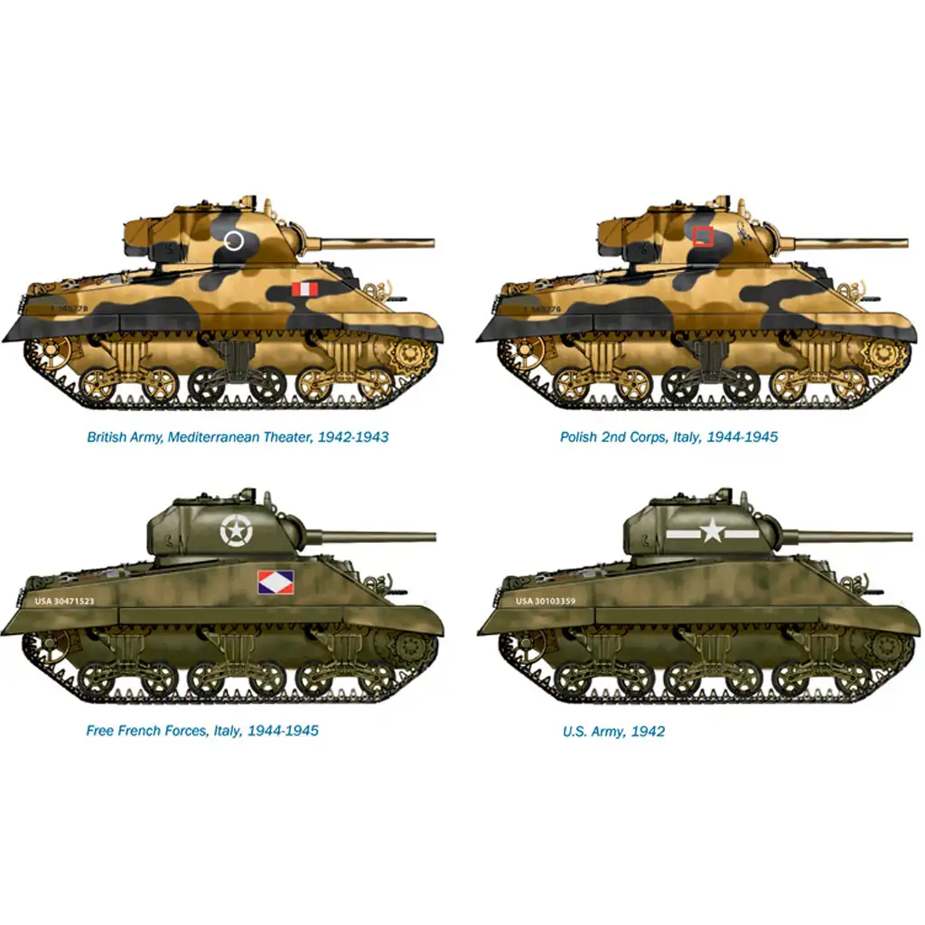 Italeri 1/72 M4A2 Sherman III tank 2db-os makett szett kép 3