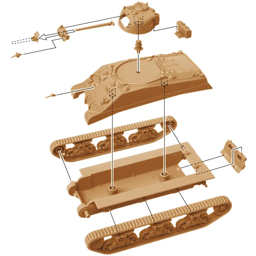 Italeri 1/72 M4A2 Sherman III tank 2db-os makett szett kép 4
