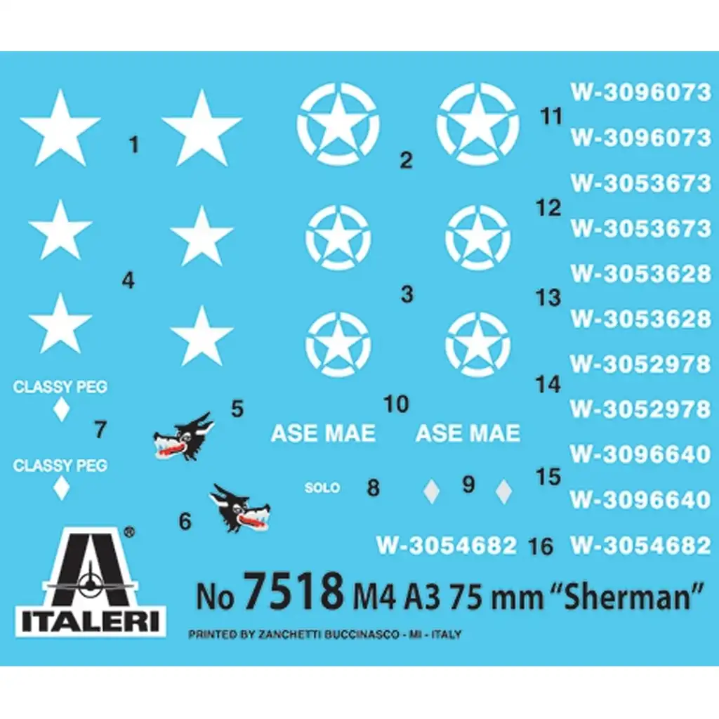 Italeri 1/72 M4A3 75mm Sherman tank 2db-os makett szett kép 2