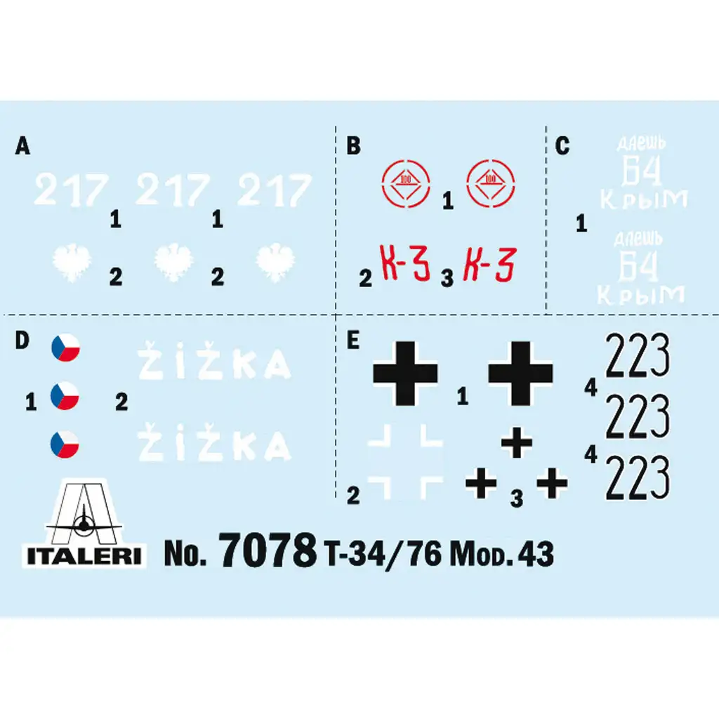 Italeri 1/72 T-34/76 Model 1943 tank makett kép 2