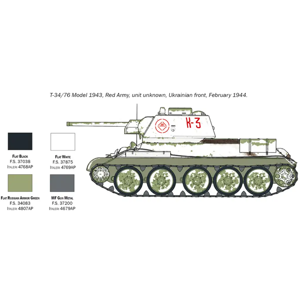Italeri 1/72 T-34/76 Model 1943 tank makett kép 4