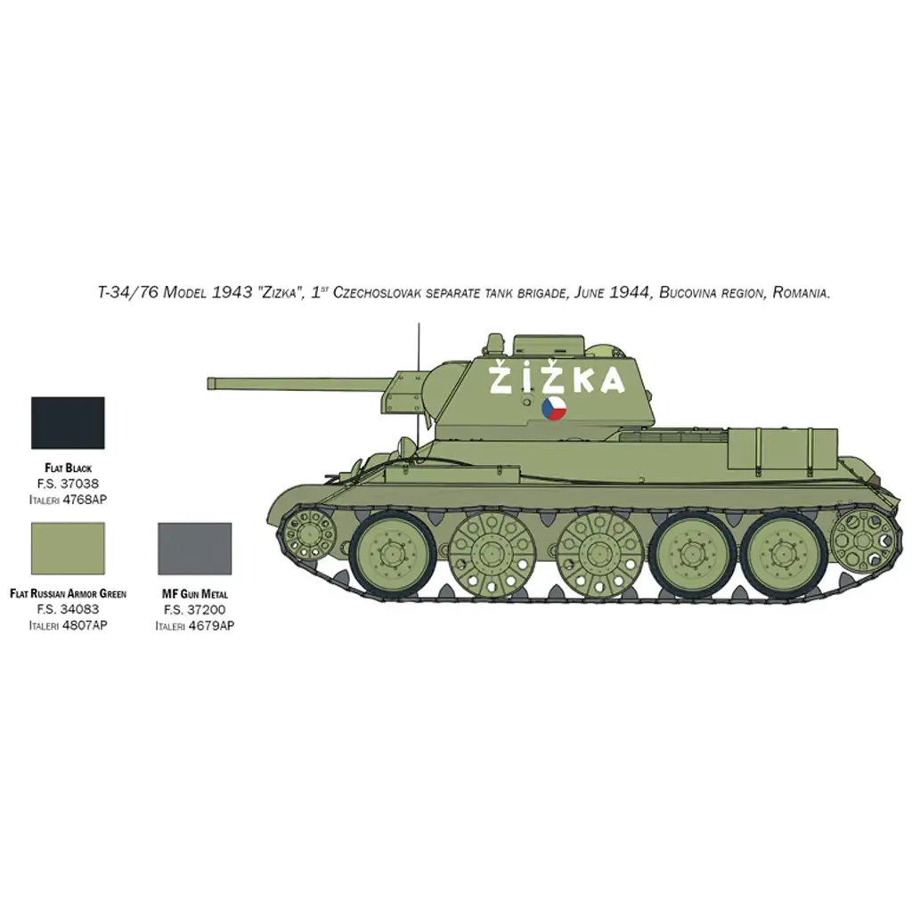 Italeri 1/72 T-34/76 Model 1943 tank makett kép 7