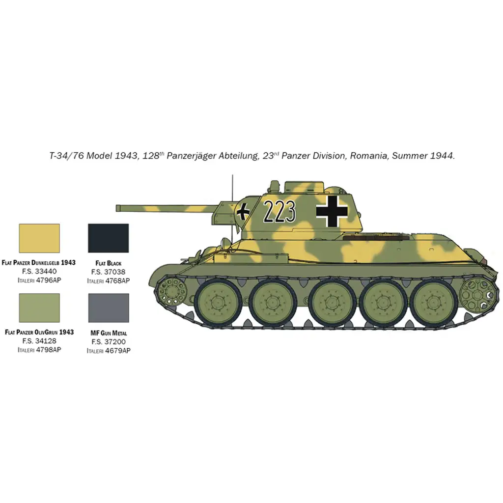 Italeri 1/72 T-34/76 Model 1943 tank makett kép 6