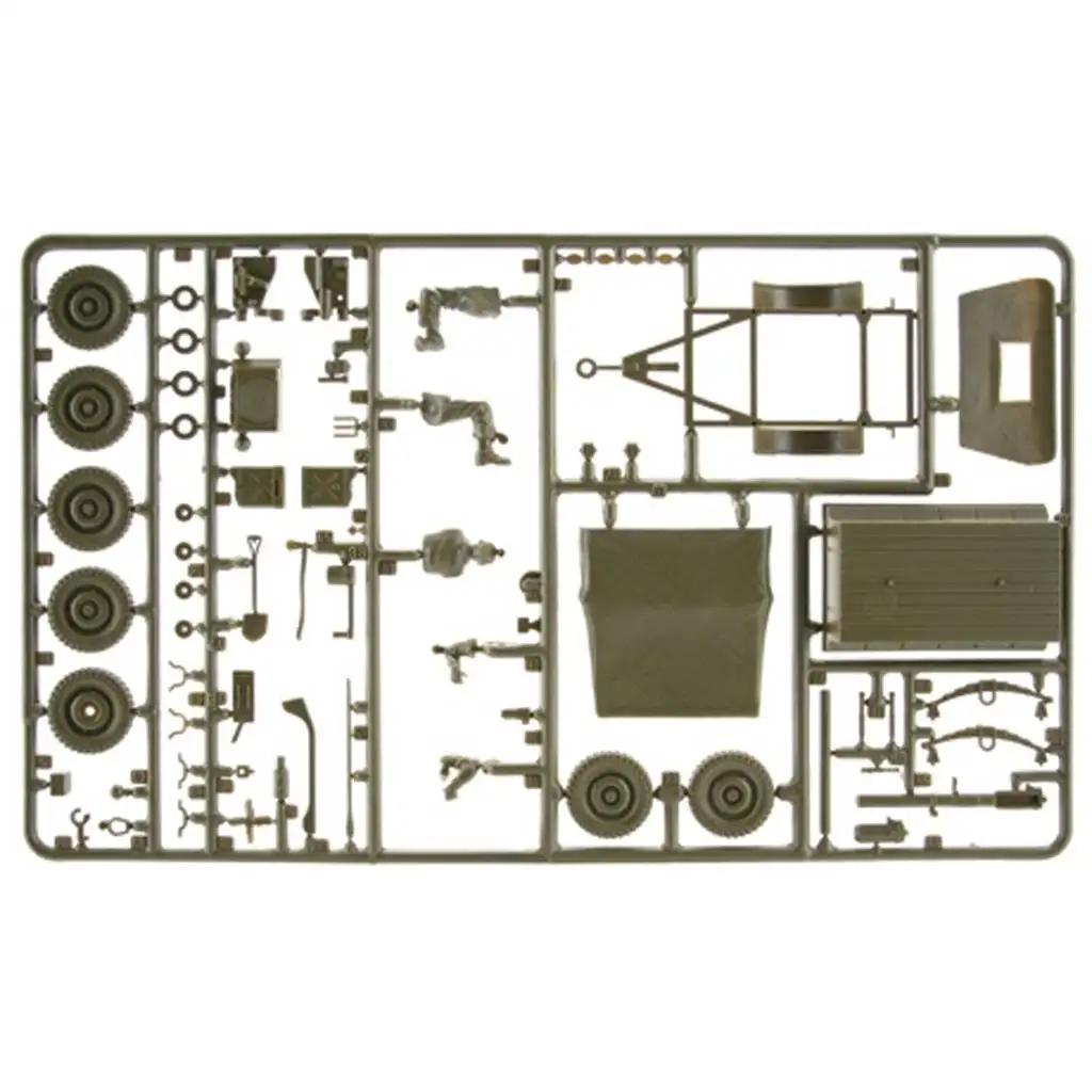 Italeri 1/35 Willys MB katonai Jeep utánfutóval jármű makett kép 3