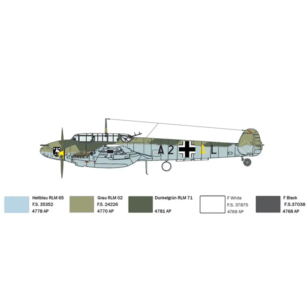 Italeri 1/72 Bf 110 C Zerstörer vadászrepülőgép makett kép 7