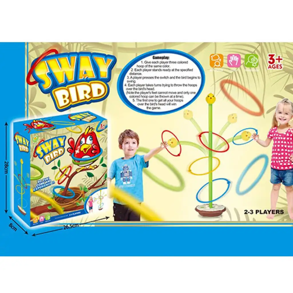 Izgő-mozgó madárka ügyességi karikadobáló társasjáték kép 2