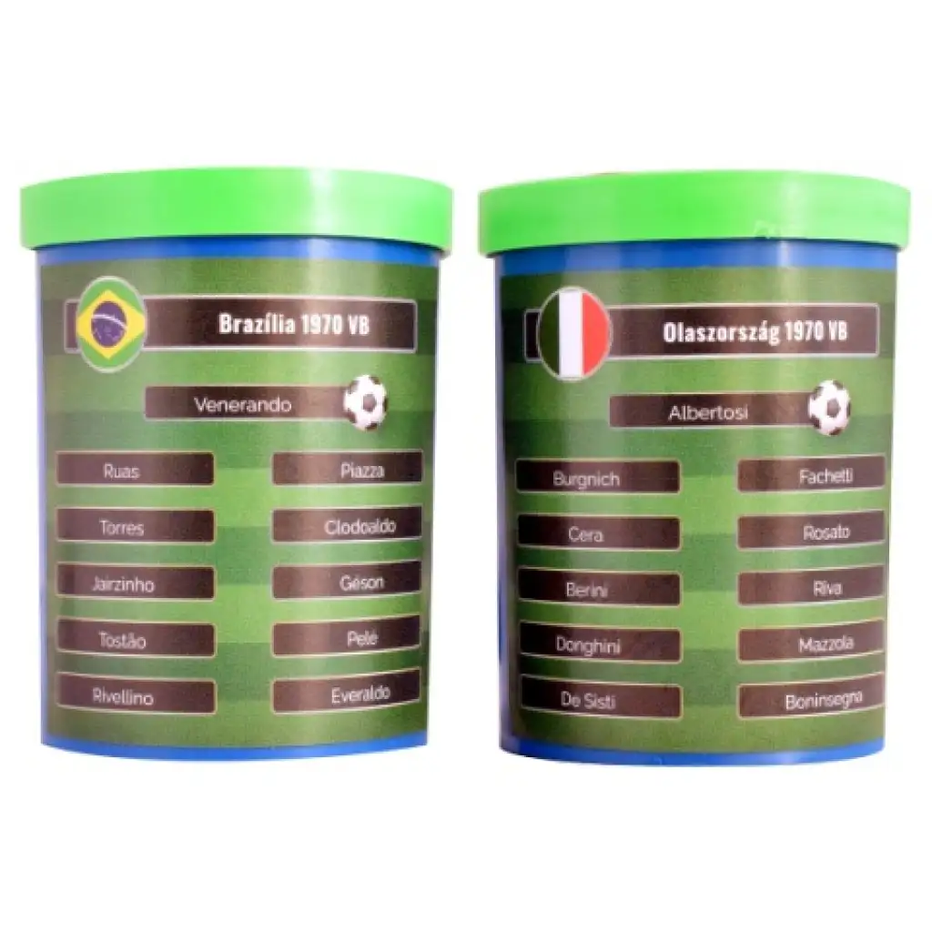 Játszd újra az 1970-es foci VB döntőt! Brazília-Olaszország gombfoci szett ajándék csapattal
