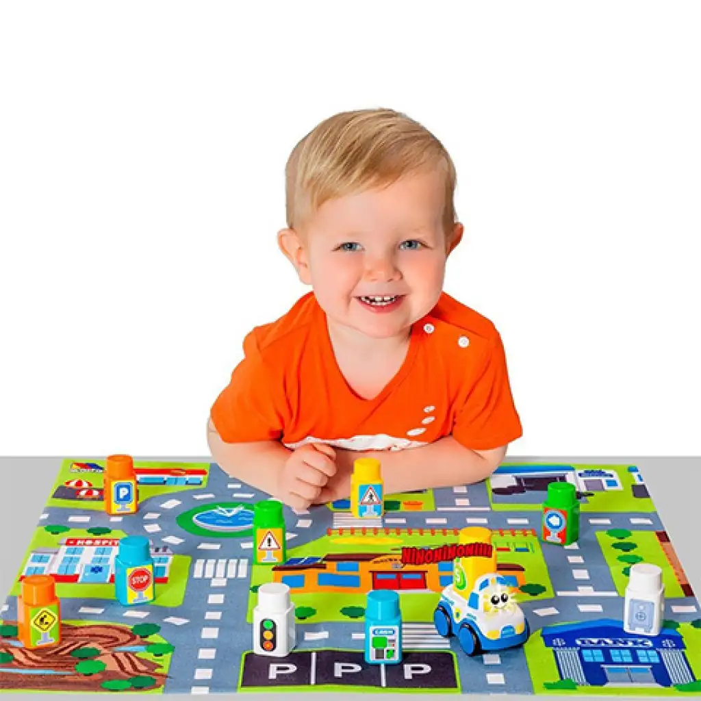 Molto: Játszószőnyeg építőkockákkal 12db-os 62x62cm kép 4