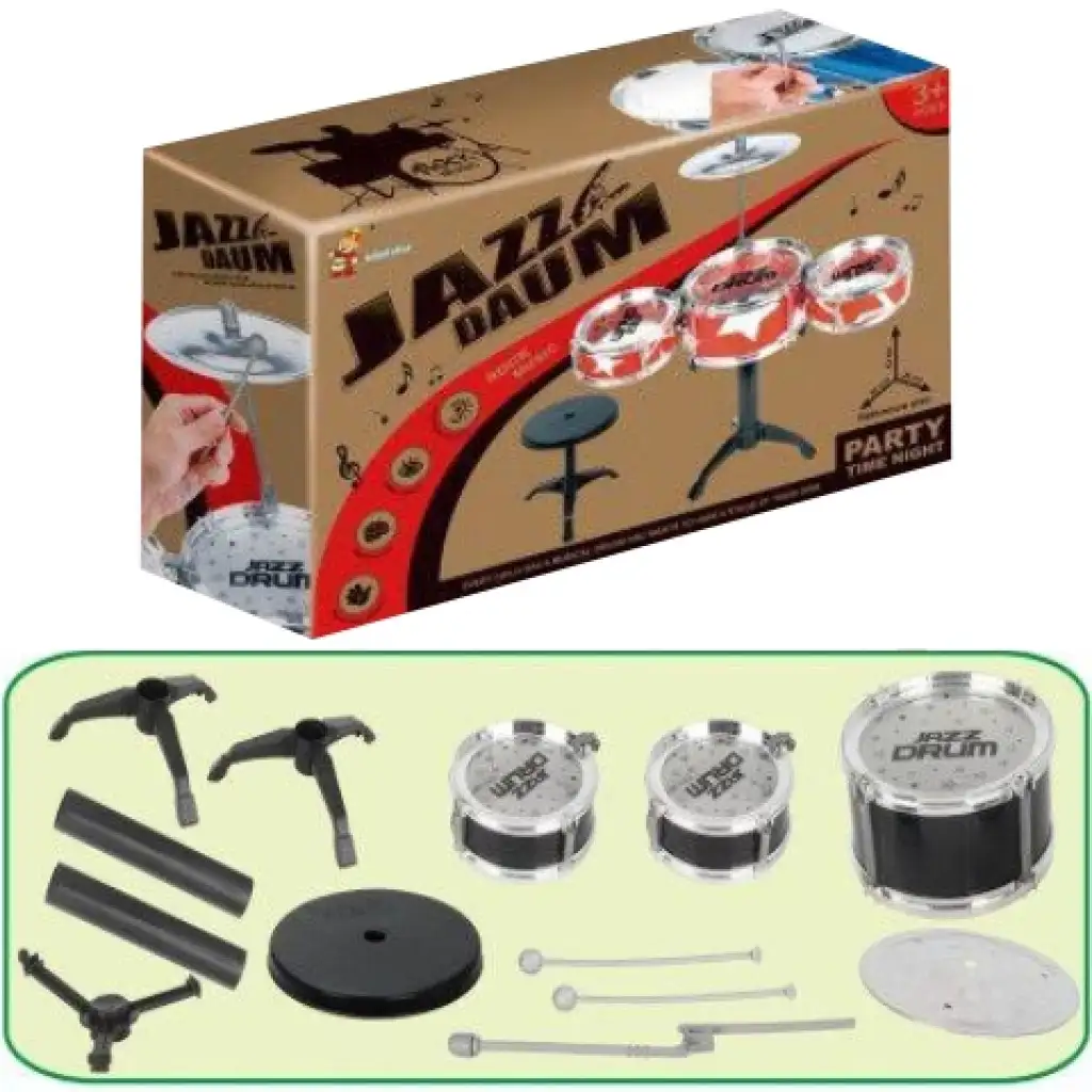 Jazz Drum 4 részes állványos játék dobfelszerelés dobszékkel kép 2